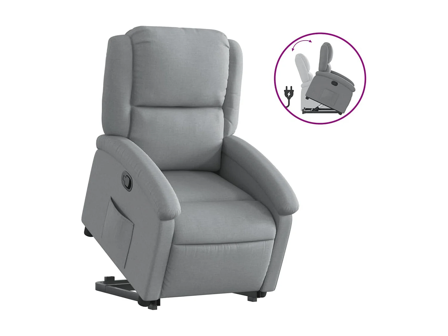 Fauteuil inclinable Gris clair Tissu