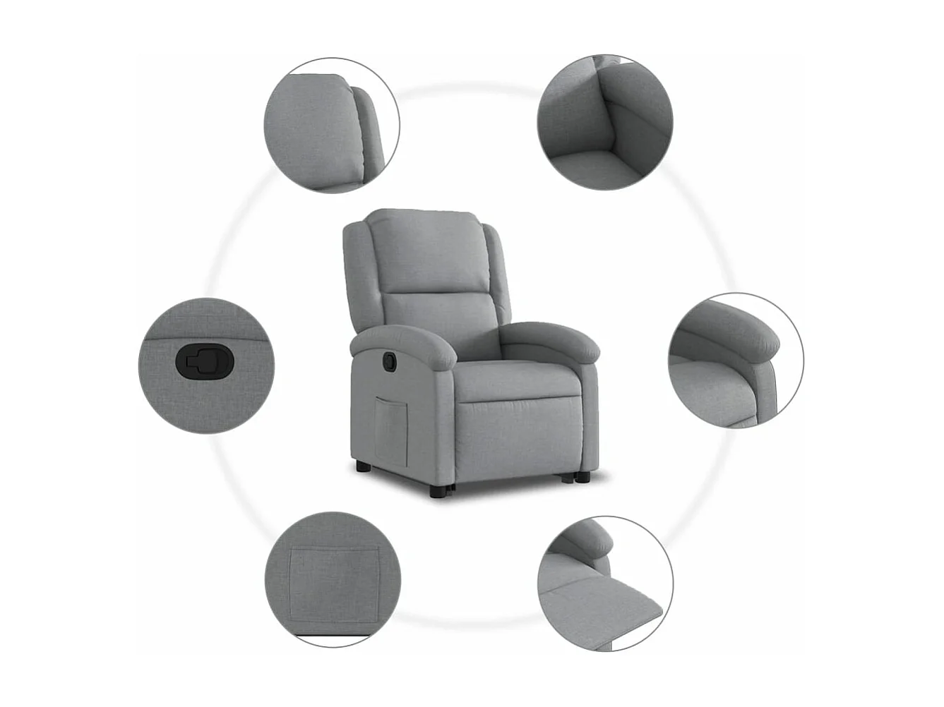 Fauteuil inclinable Gris clair Tissu