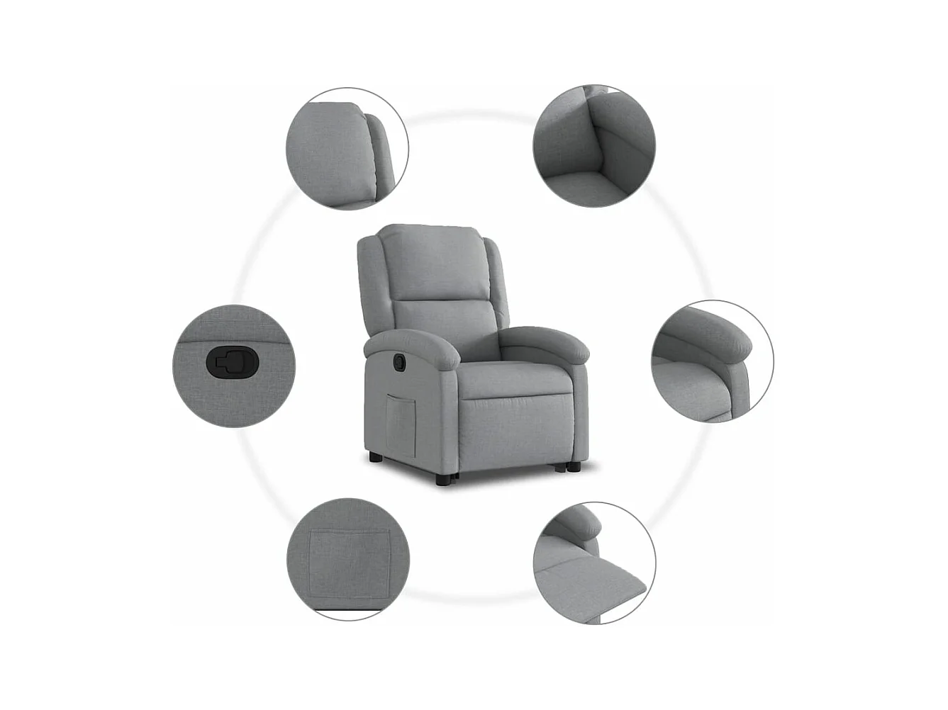 Fauteuil inclinable Gris clair Tissu