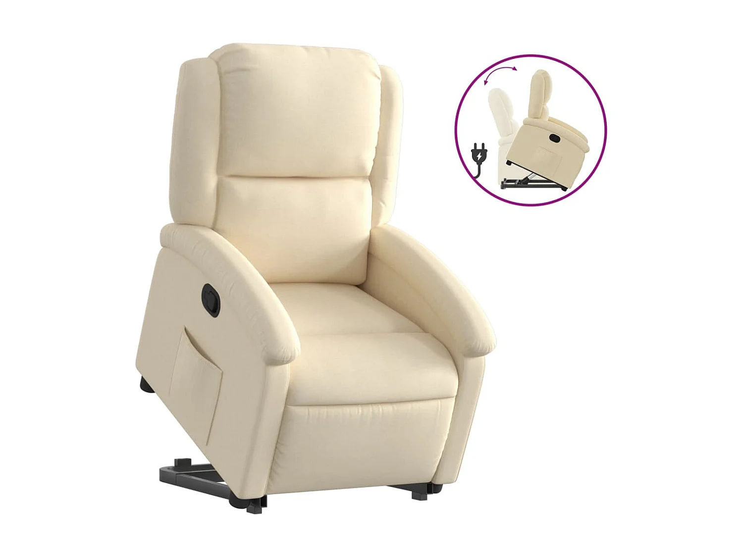 Fauteuil inclinable Crème Tissu