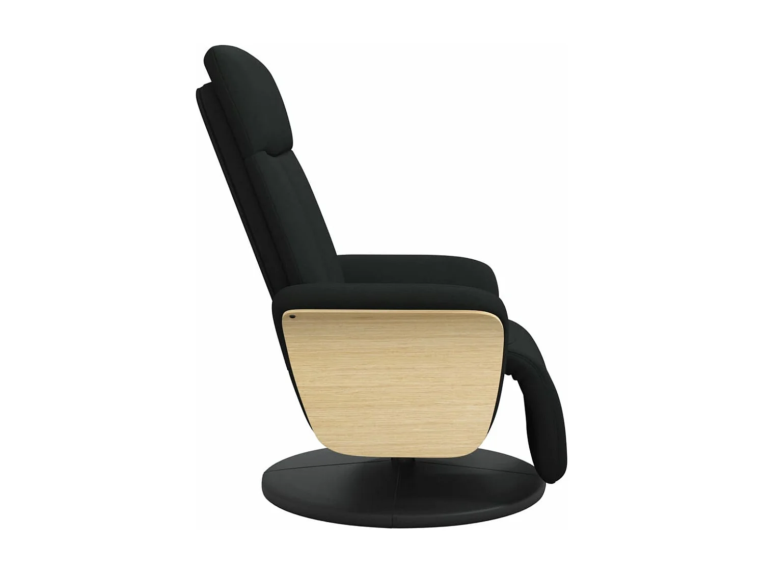 Sillón reclinable con reposapiés tela negra