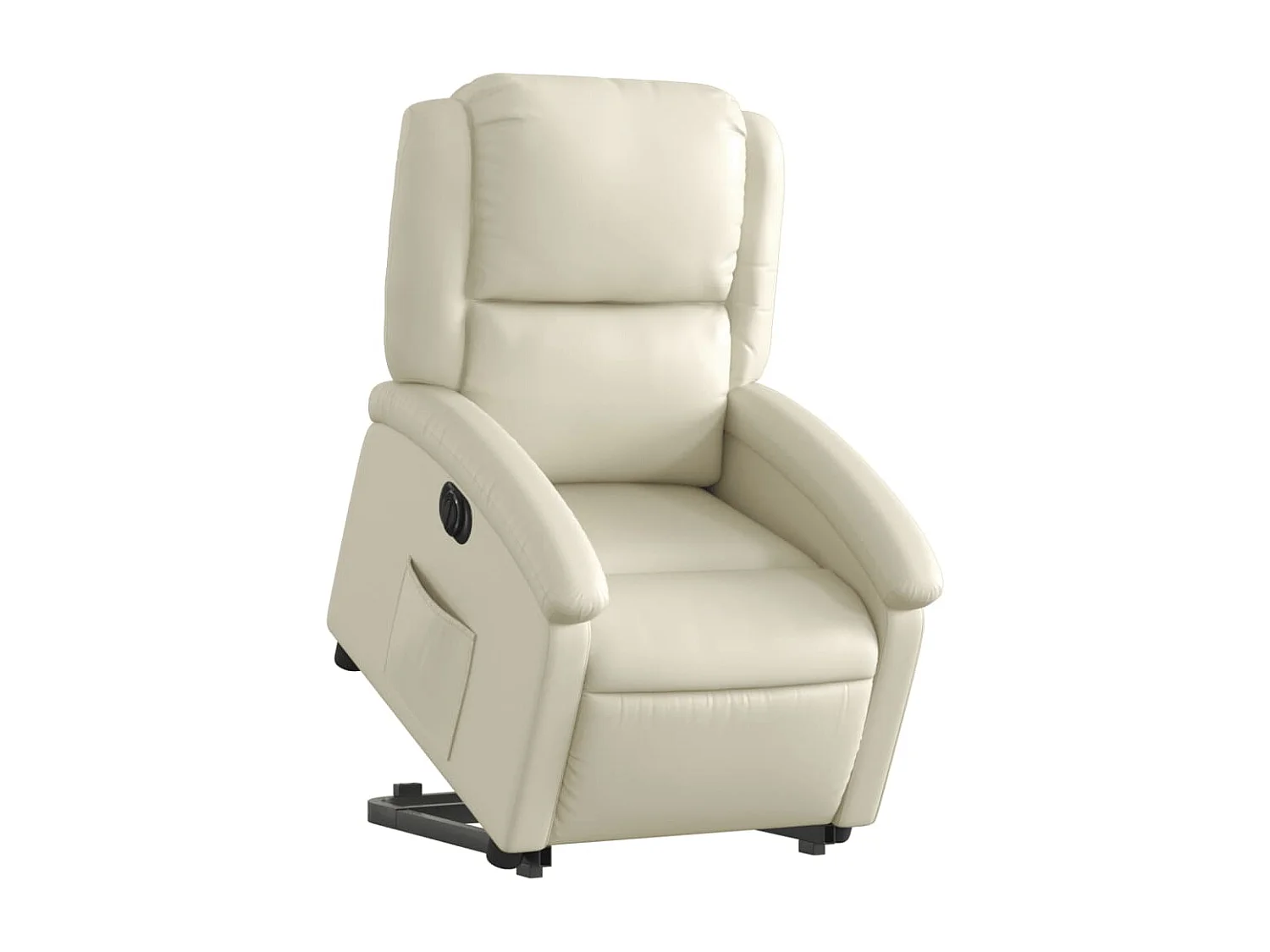 Fauteuil inclinable électrique crème similicuir