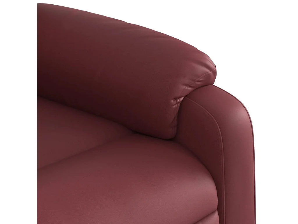 Sillón reclinable elevable cuero artificial rojo tinto