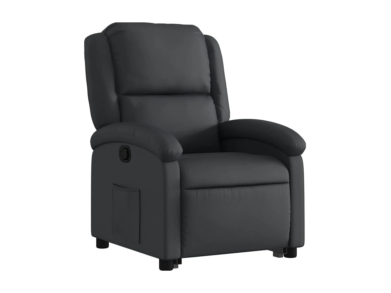 Fauteuil inclinable noir cuir véritable