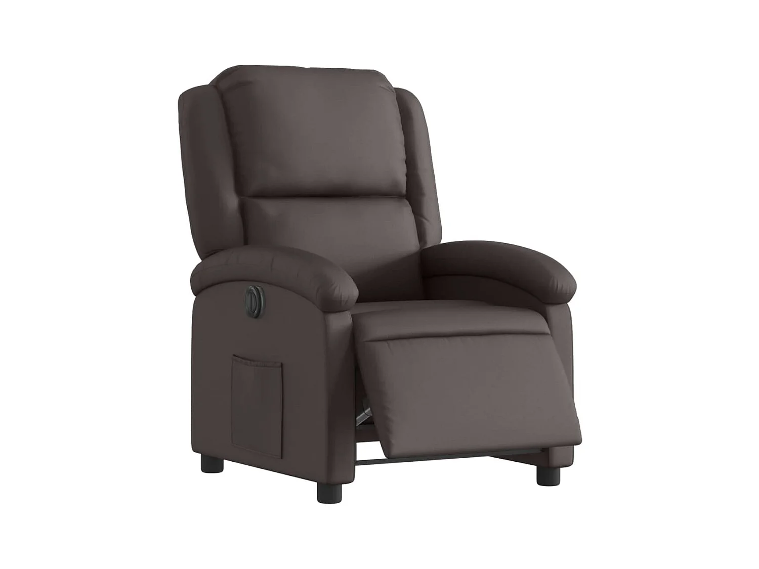 Fauteuil inclinable électrique marron foncé cuir véritable