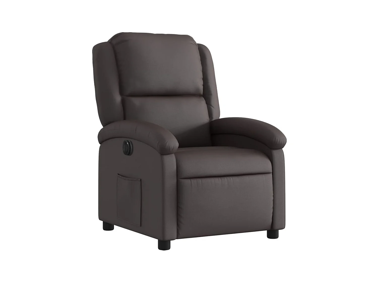 Fauteuil inclinable électrique marron foncé cuir véritable