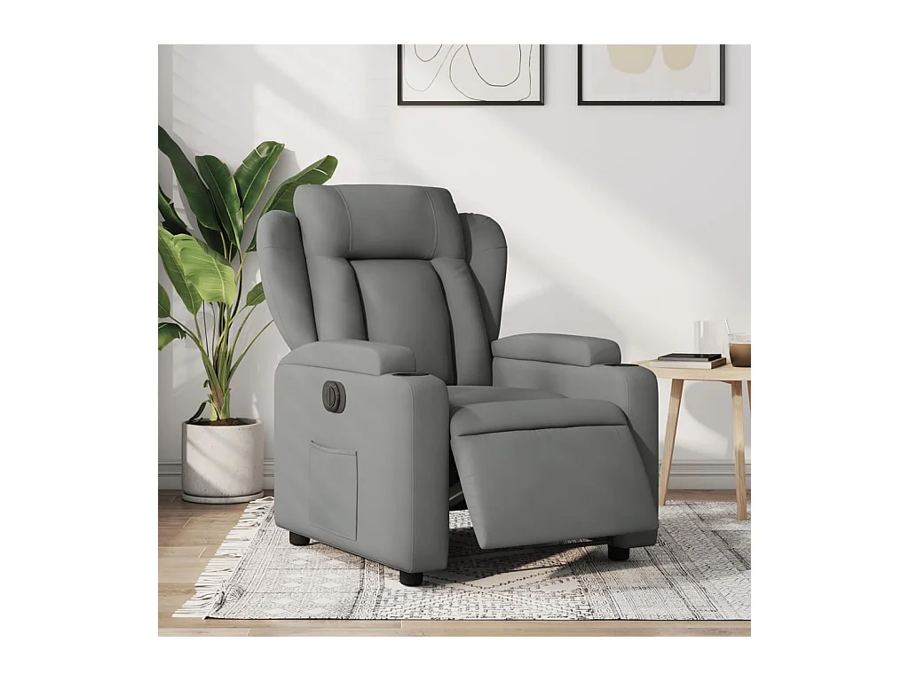 Fauteuil inclinable électrique Gris foncé Tissu