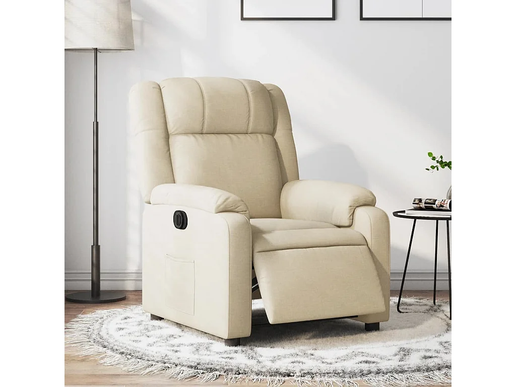 Fauteuil inclinable électrique Crème Tissu