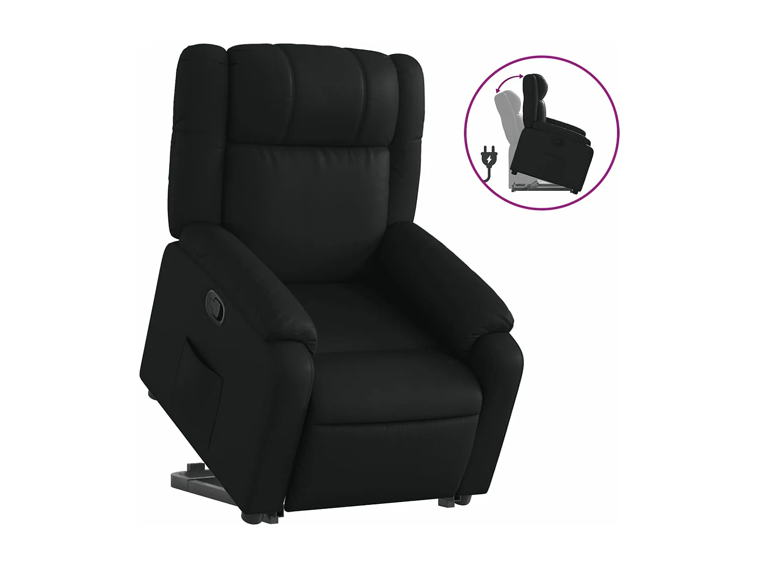 Fauteuil inclinable Noir Similicuir