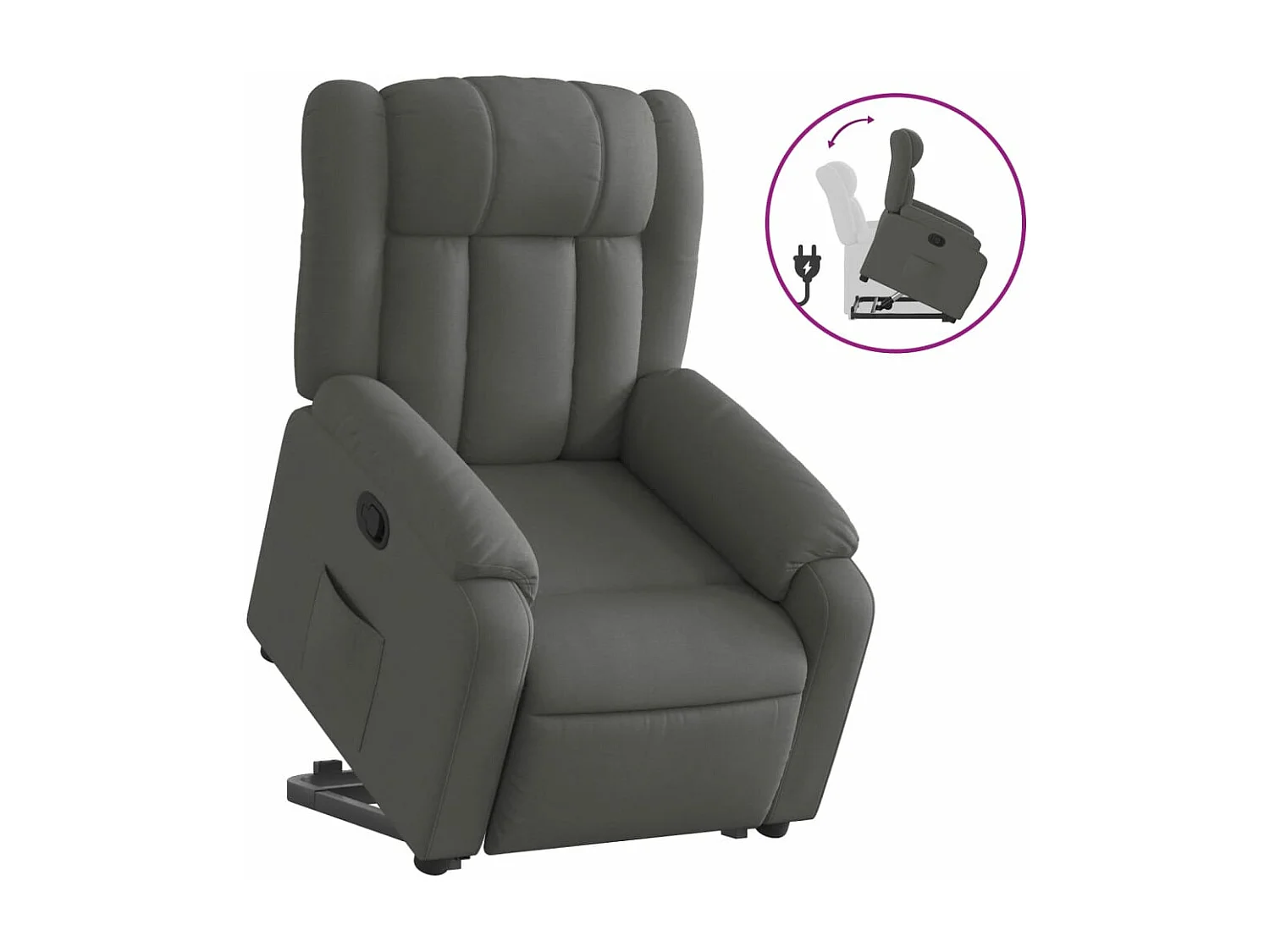 Fauteuil inclinable Gris foncé Tissu