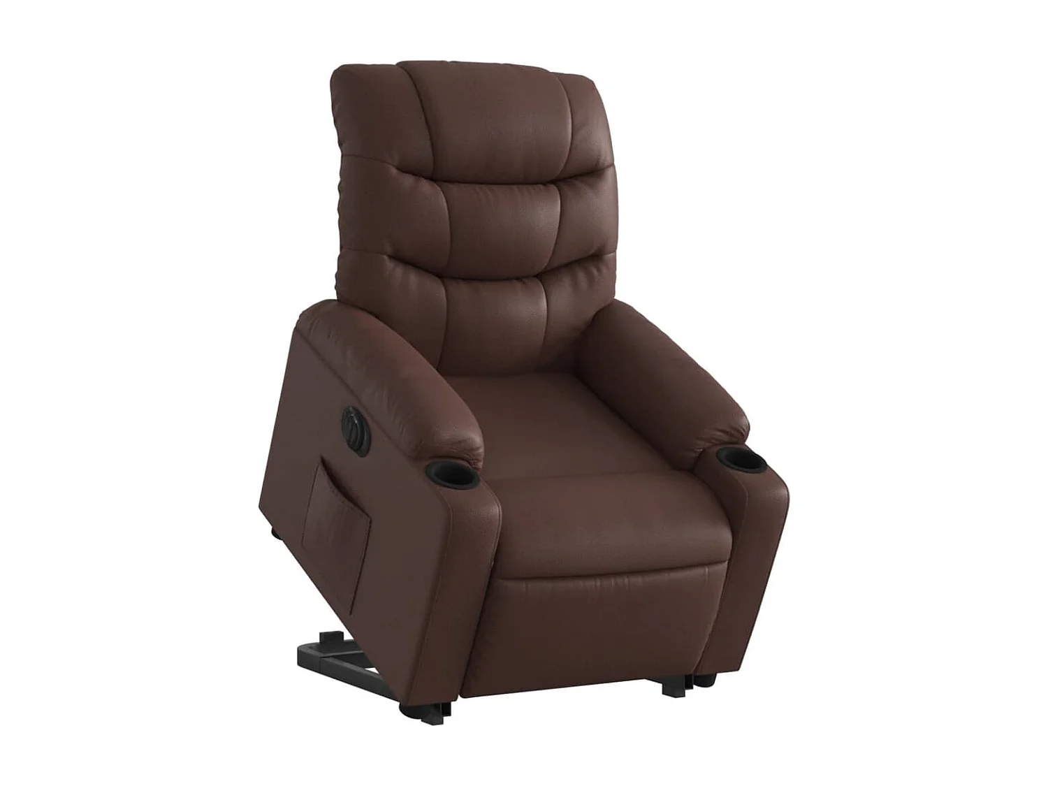 Fauteuil inclinable électrique marron similicuir