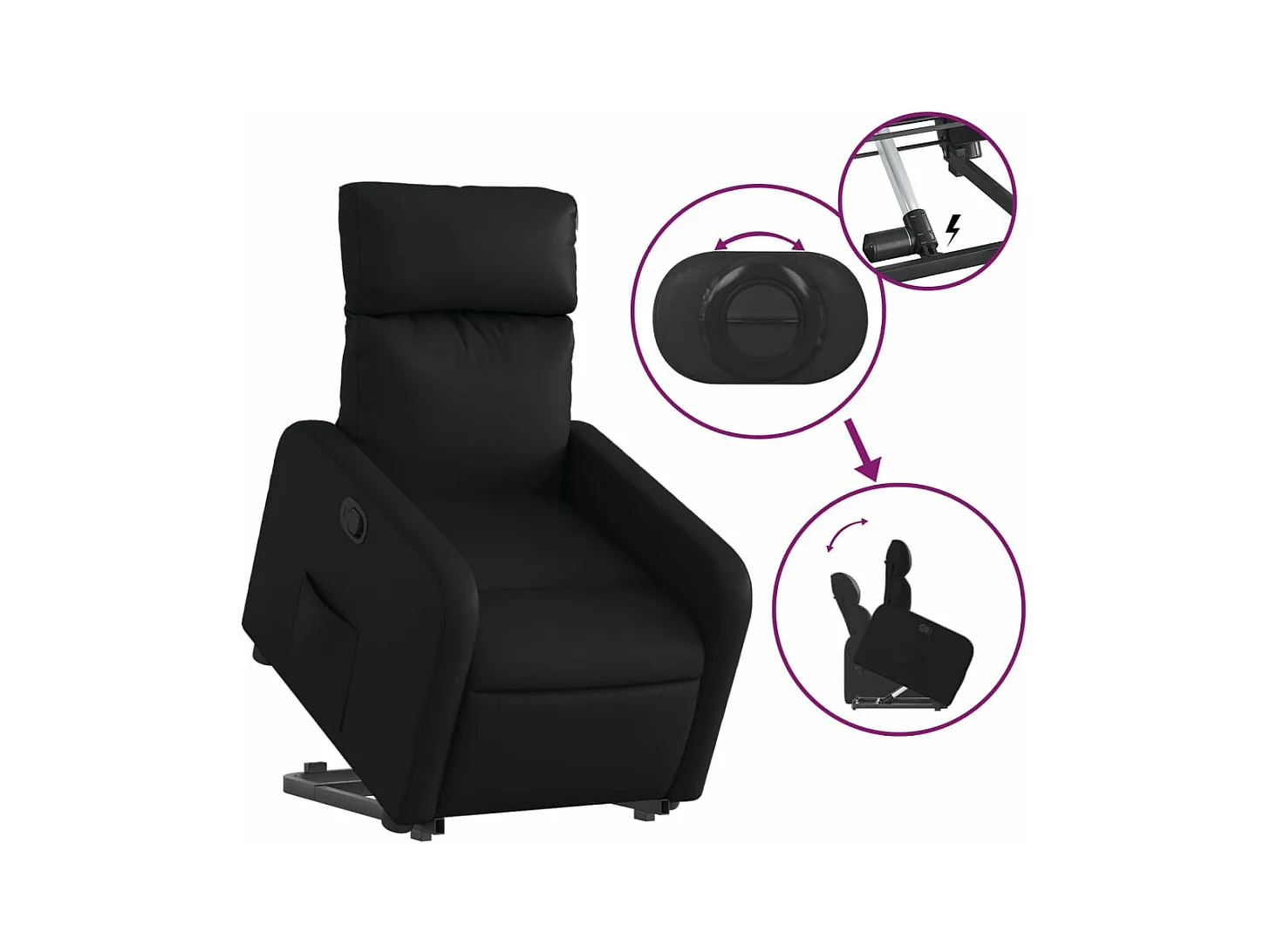 Fauteuil inclinable Noir Similicuir