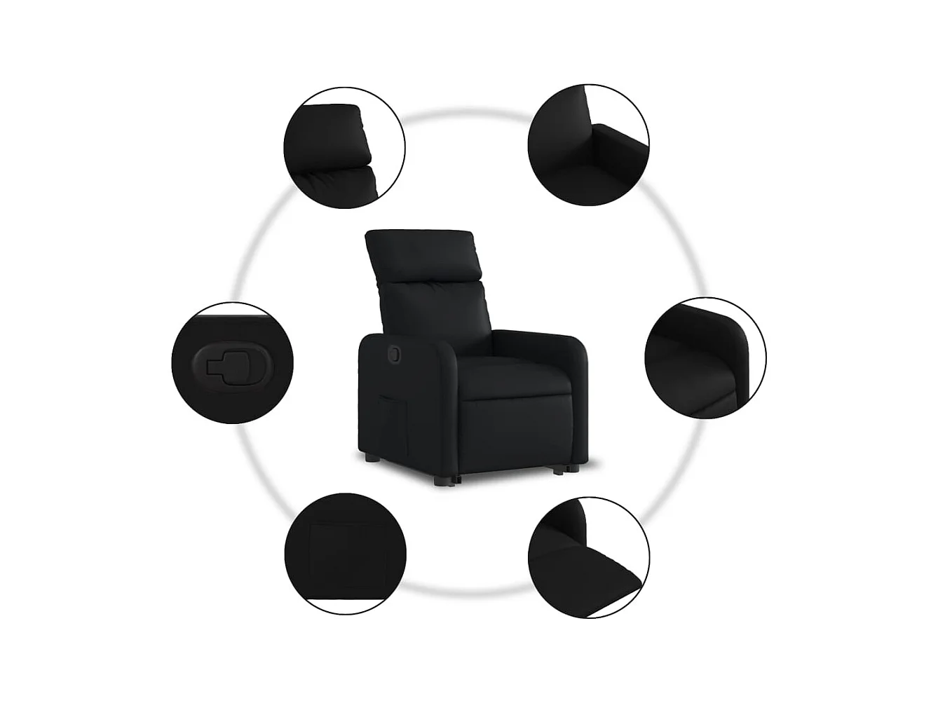 Fauteuil inclinable Noir Similicuir