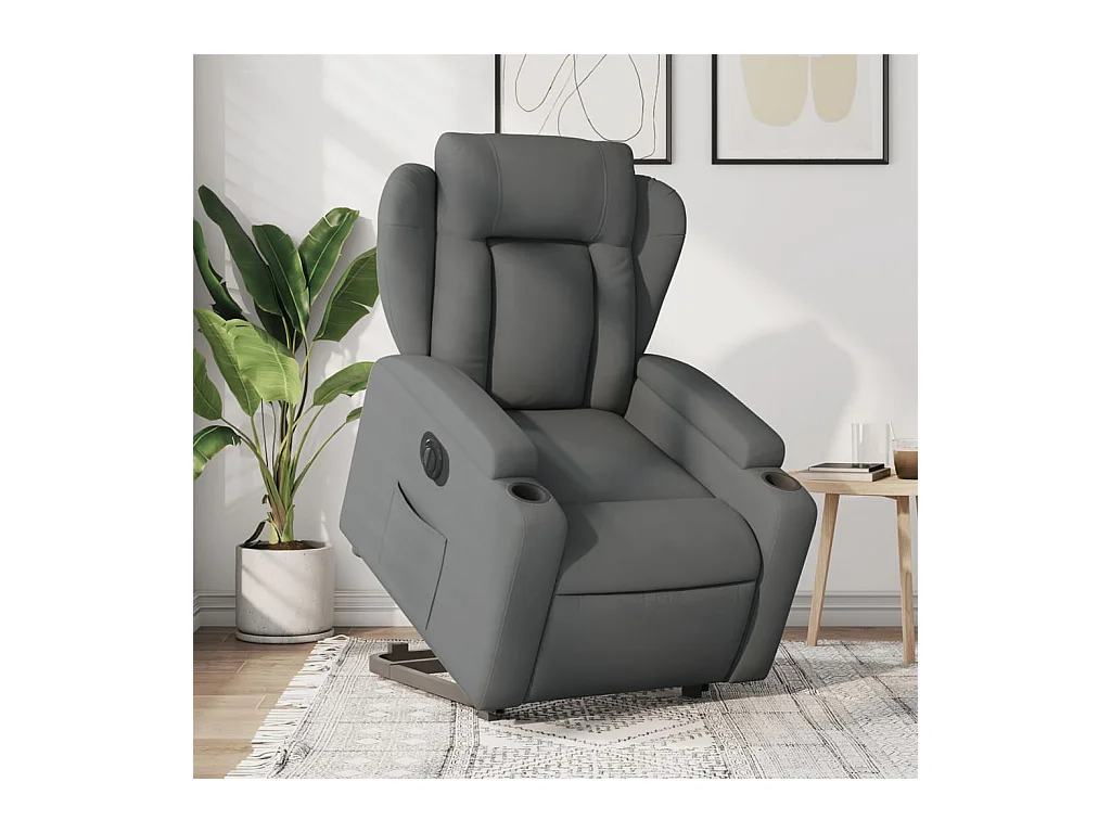 Fauteuil inclinable électrique gris foncé tissu