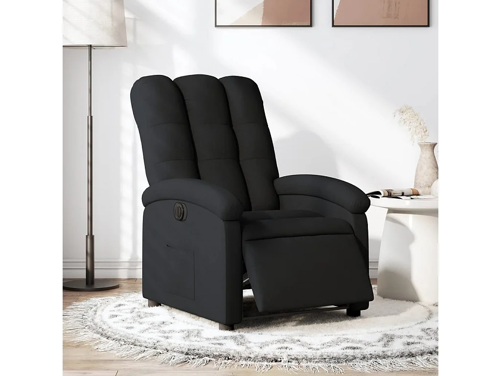 Fauteuil inclinable électrique Noir Tissu