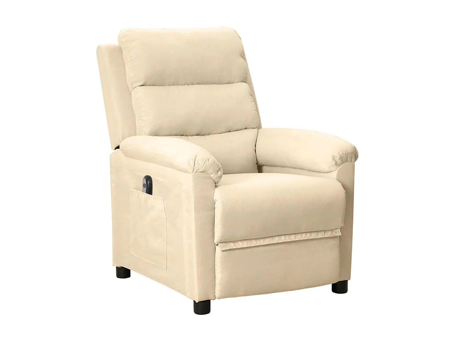 Sillón reclinable eléctrico de tela crema