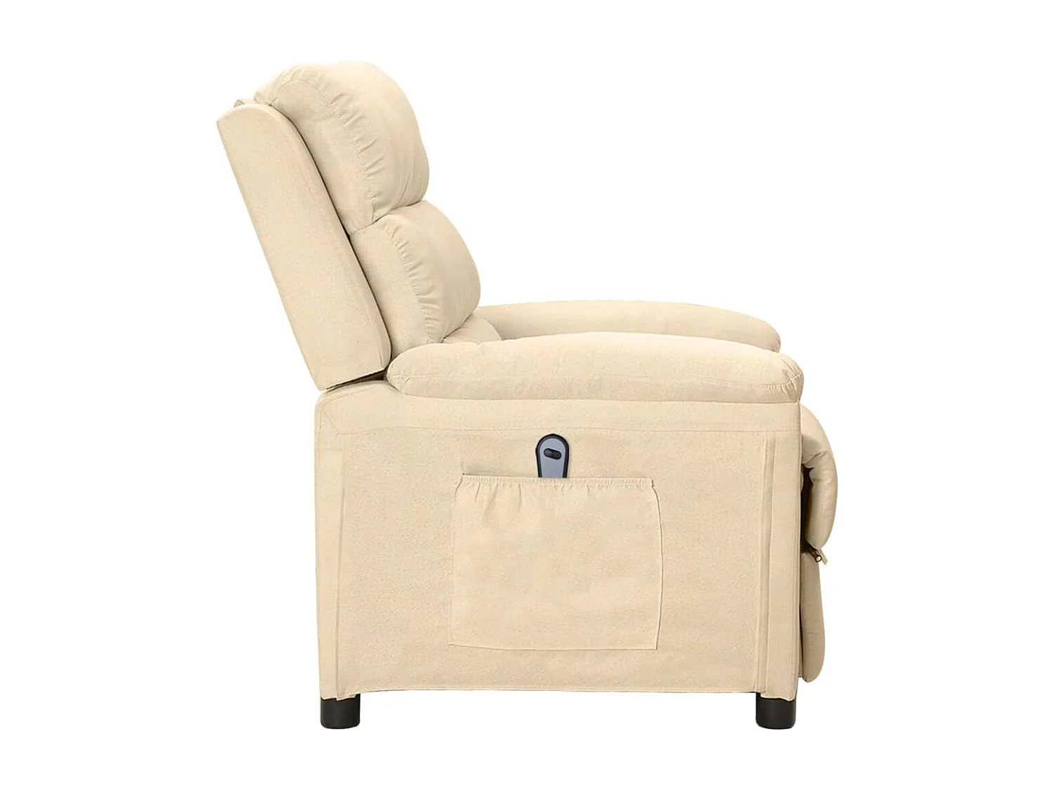 Sillón reclinable eléctrico de tela crema