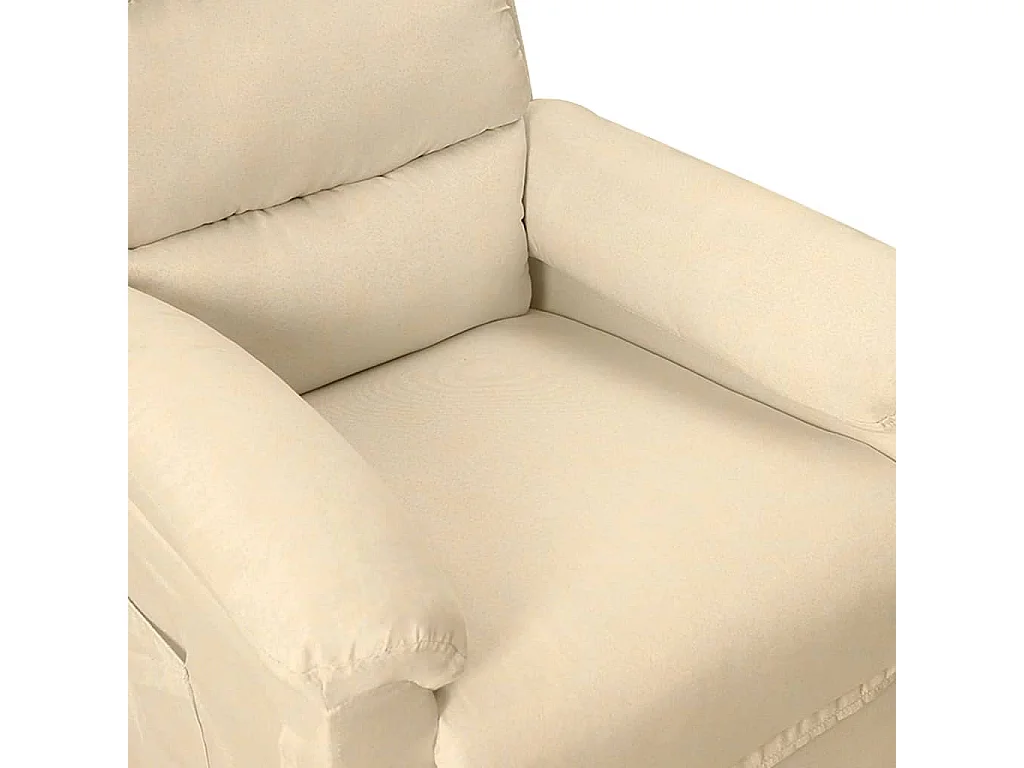 Sillón reclinable eléctrico de tela crema
