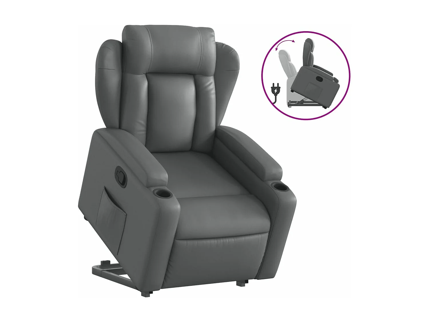 Fauteuil inclinable Gris Similicuir