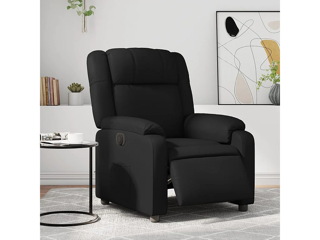 Fauteuil inclinable électrique Noir Similicuir