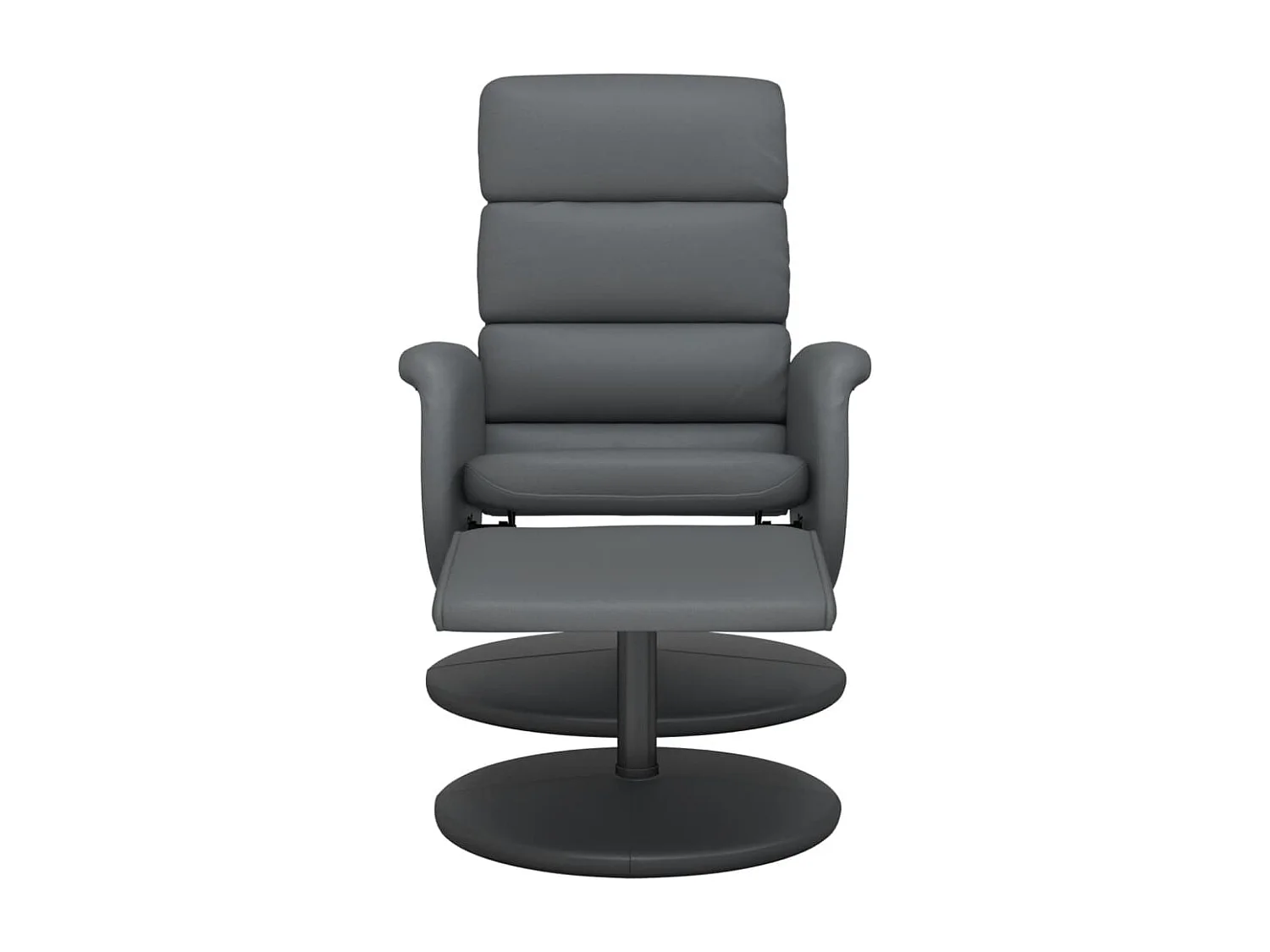 Fauteuil verstelbaar met voetenbankje kunstleer grijs