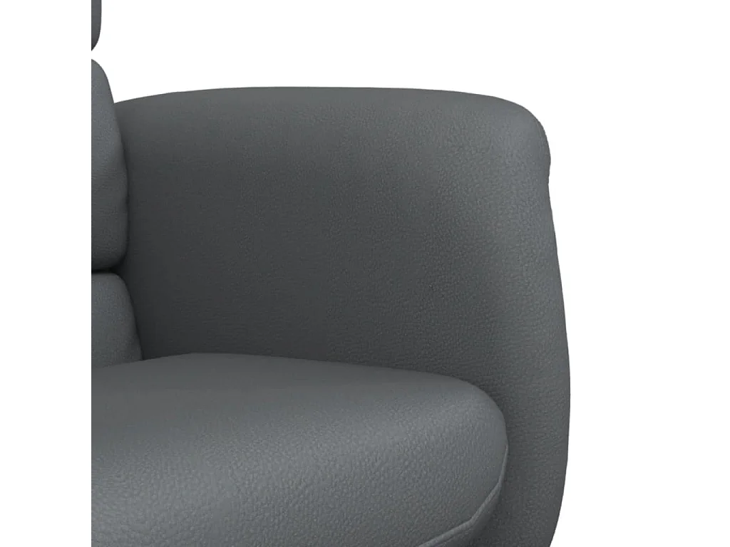 Fauteuil verstelbaar met voetenbankje kunstleer grijs