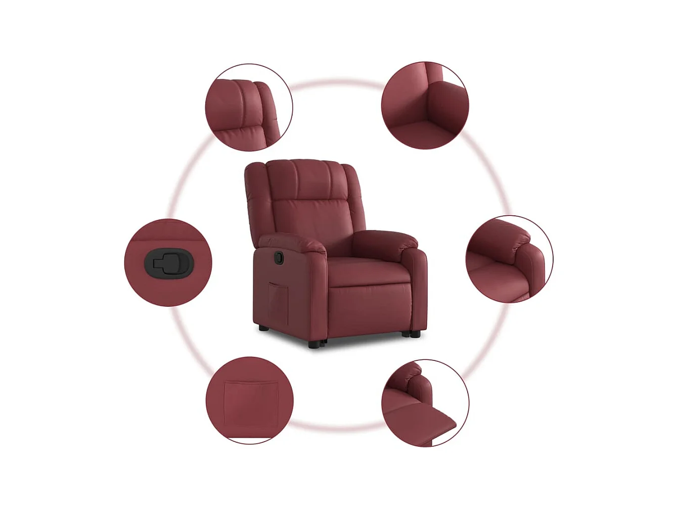 Fauteuil inclinable Rouge bordeaux Similicuir