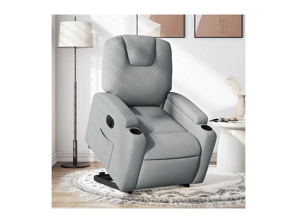 Fauteuil inclinable électrique gris clair tissu