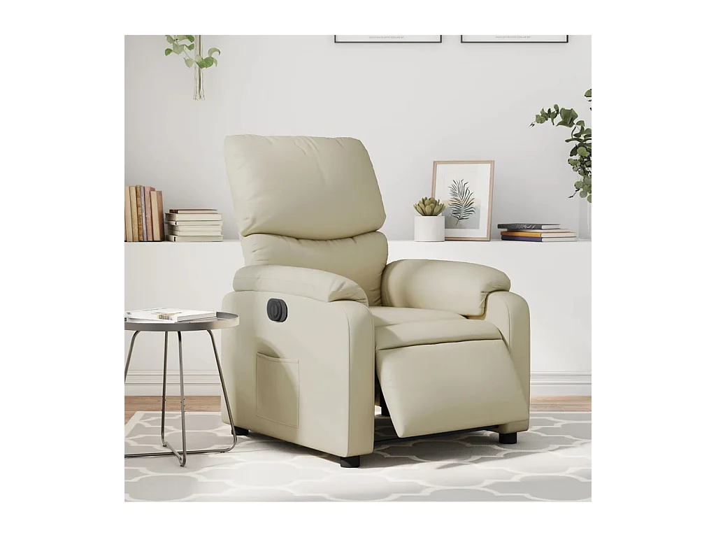 Fauteuil inclinable électrique Crème Similicuir