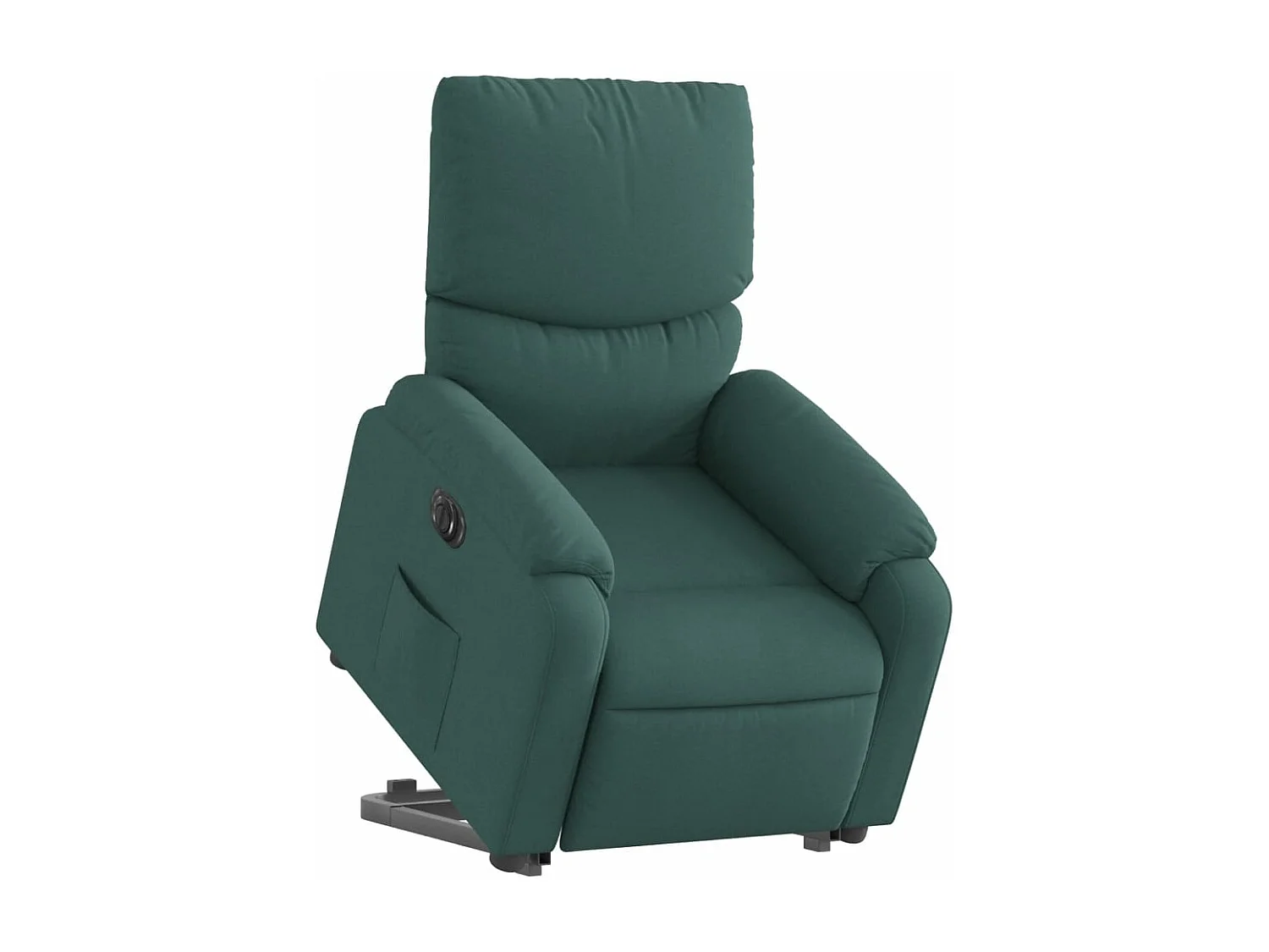 Sillón eléctrico reclinable elevable de tela verde oscuro