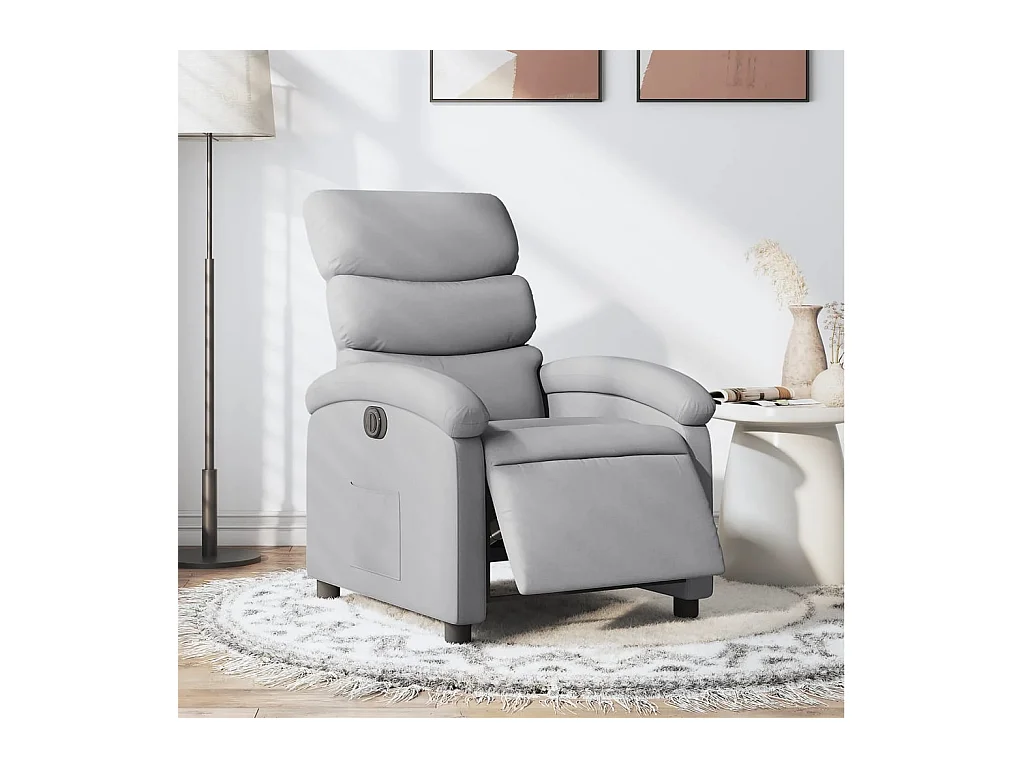 Fauteuil inclinable électrique Gris clair Tissu