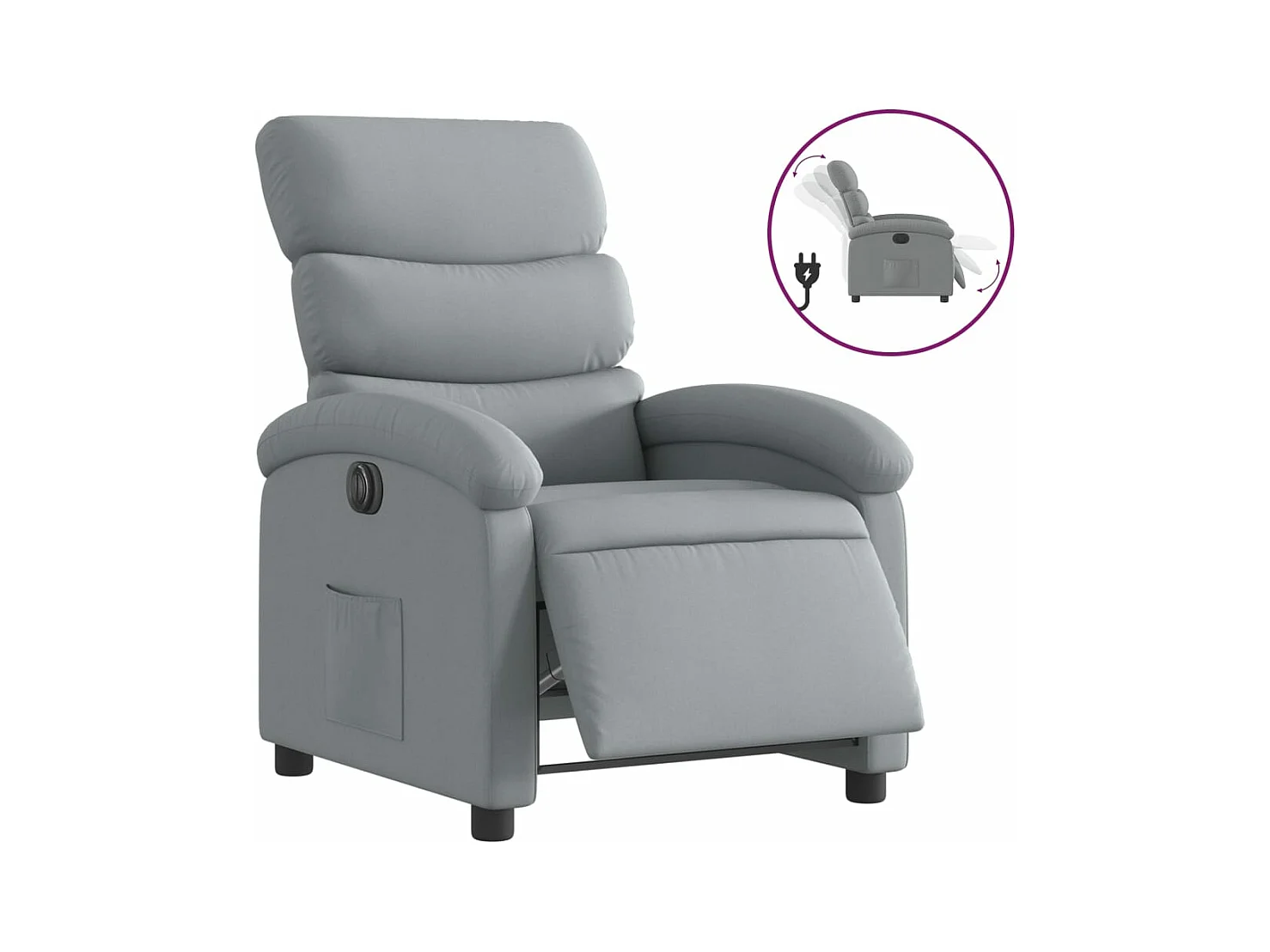 Fauteuil inclinable électrique Gris clair Tissu