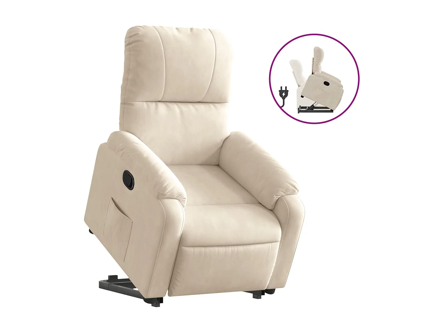 Fauteuil inclinable beige tissu microfibre