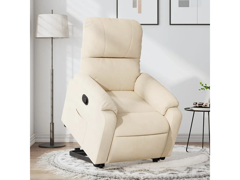 Fauteuil inclinable beige tissu microfibre