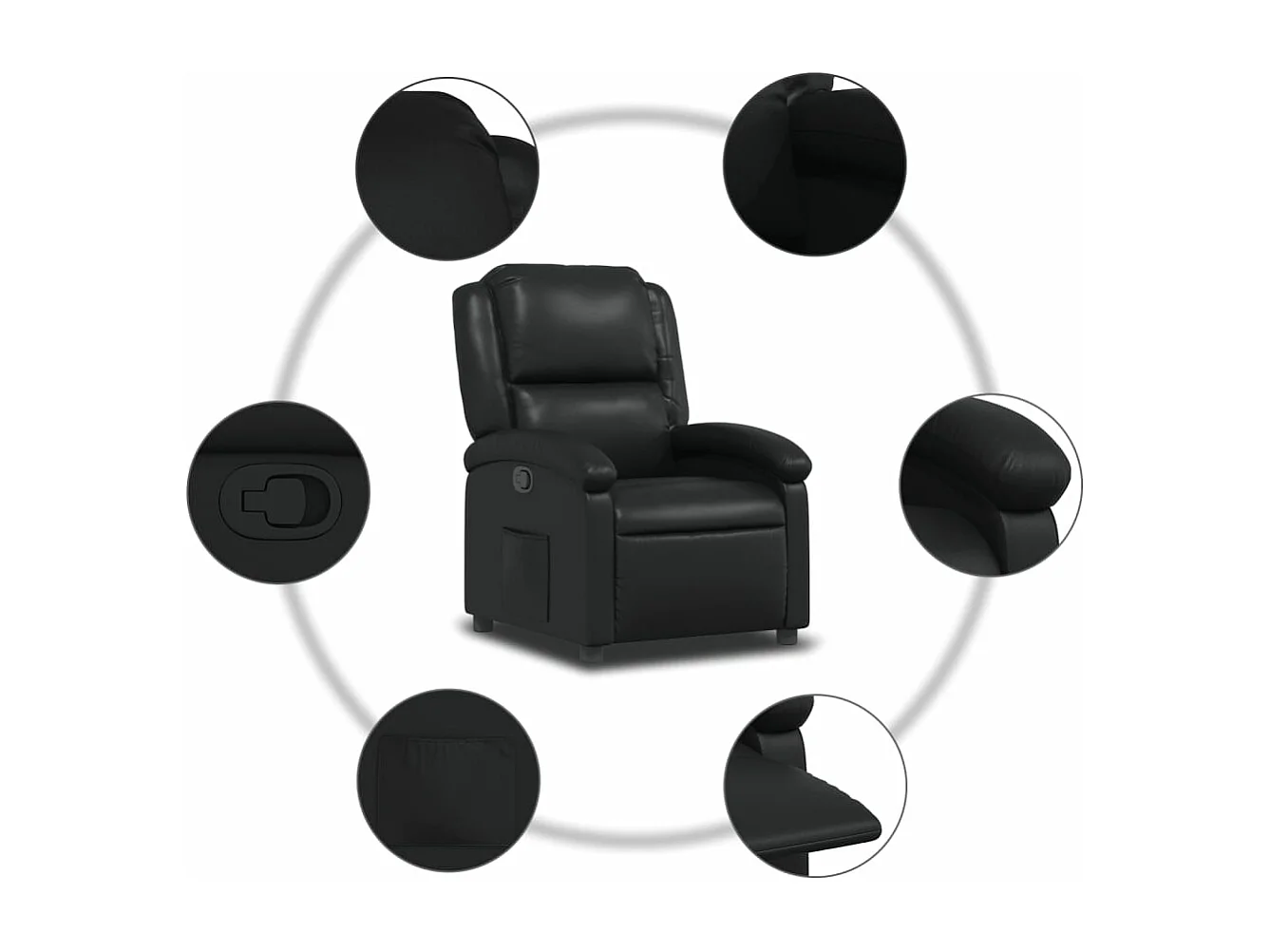 Fauteuil inclinable Noir Similicuir