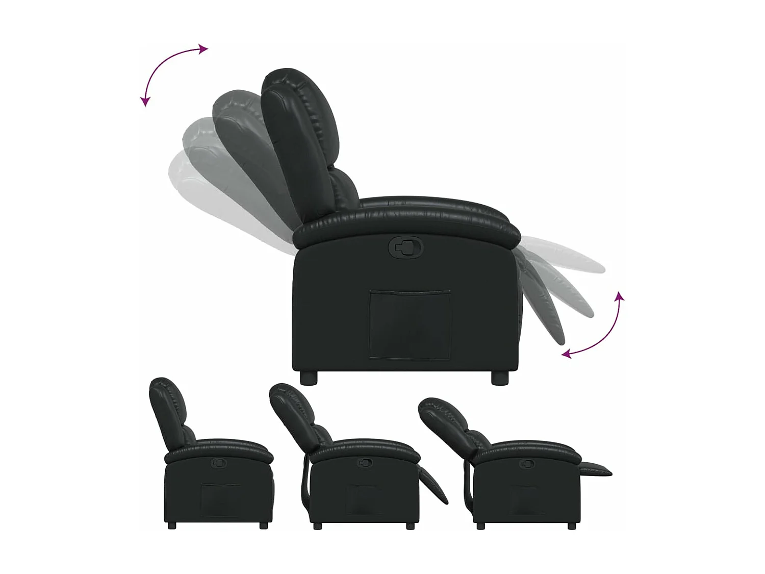 Fauteuil inclinable Noir Similicuir
