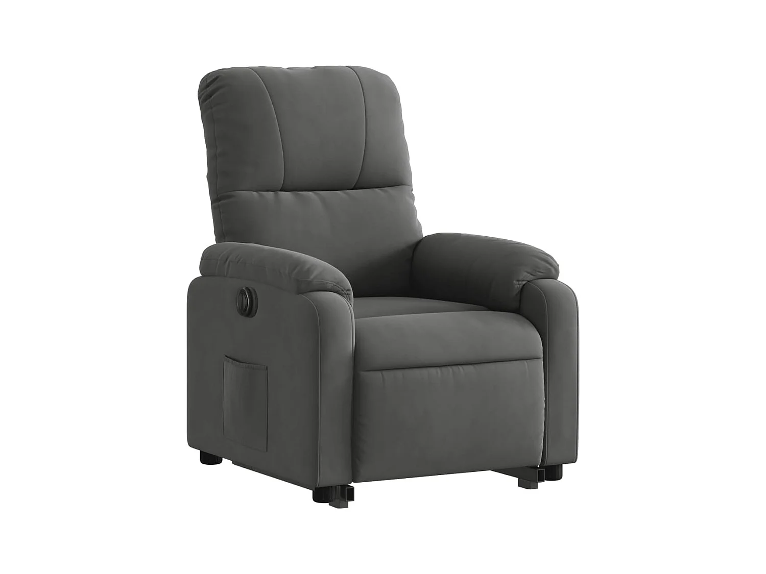 Fauteuil inclinable électrique gris foncé tissu microfibre