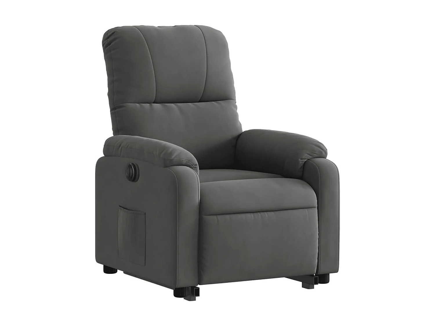 Fauteuil inclinable électrique gris foncé tissu microfibre