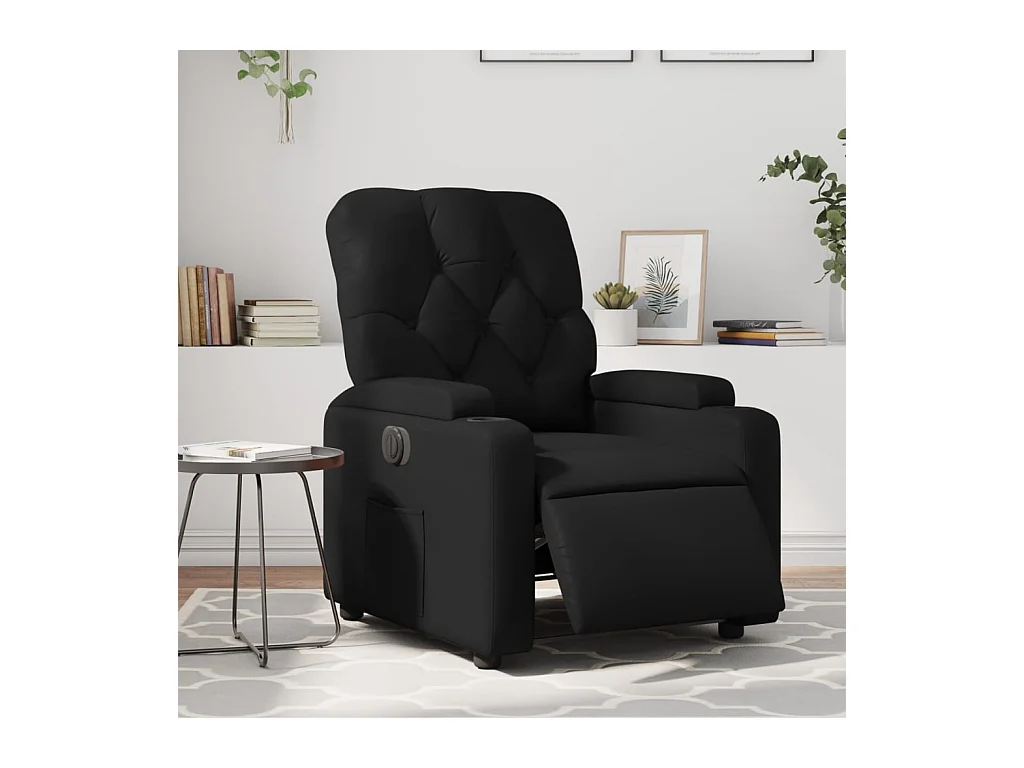 Fauteuil inclinable électrique Noir Similicuir