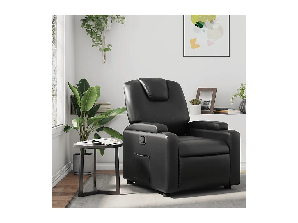 Fauteuil inclinable Noir Similicuir