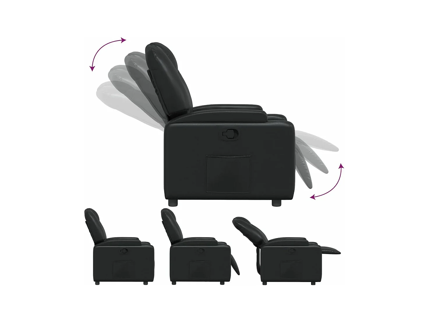 Fauteuil inclinable Noir Similicuir