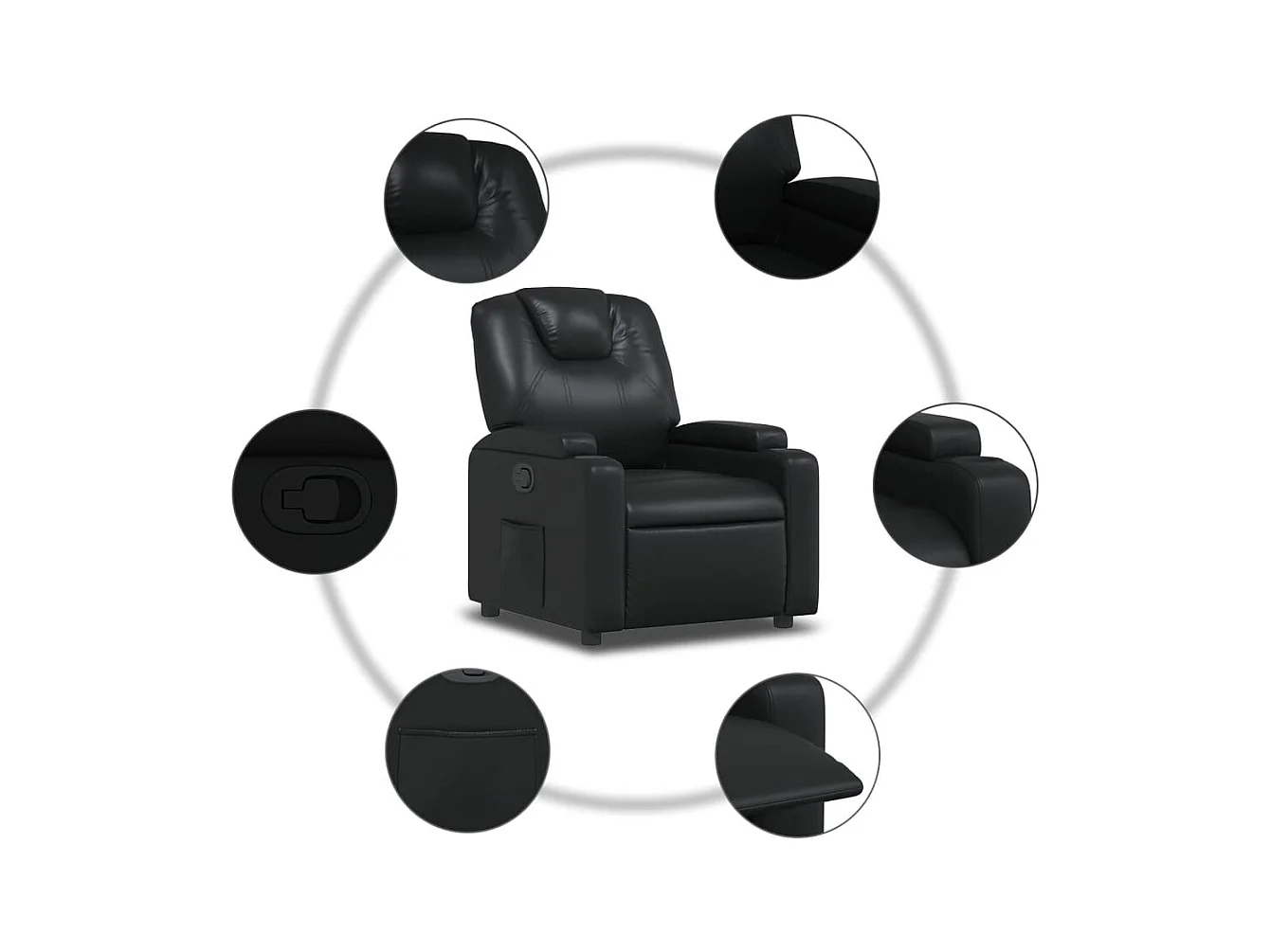 Fauteuil inclinable Noir Similicuir