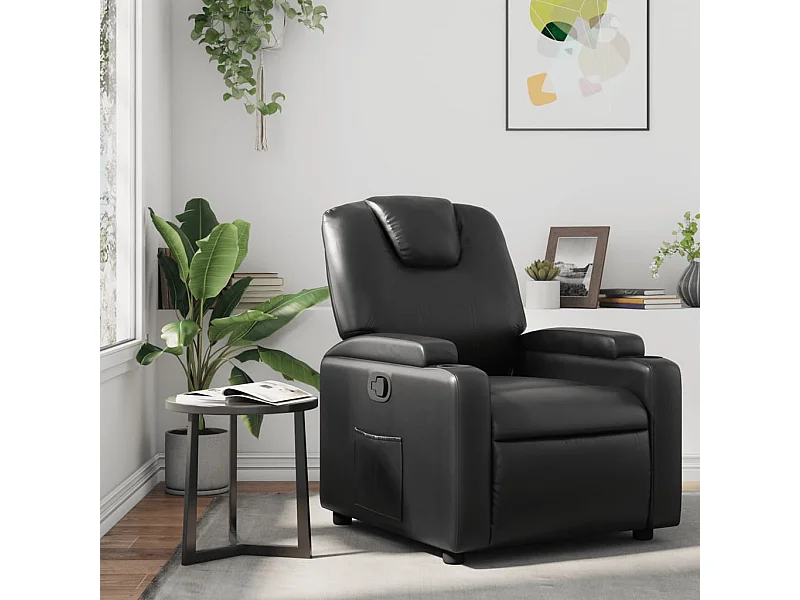 Fauteuil verstelbaar kunstleer zwart