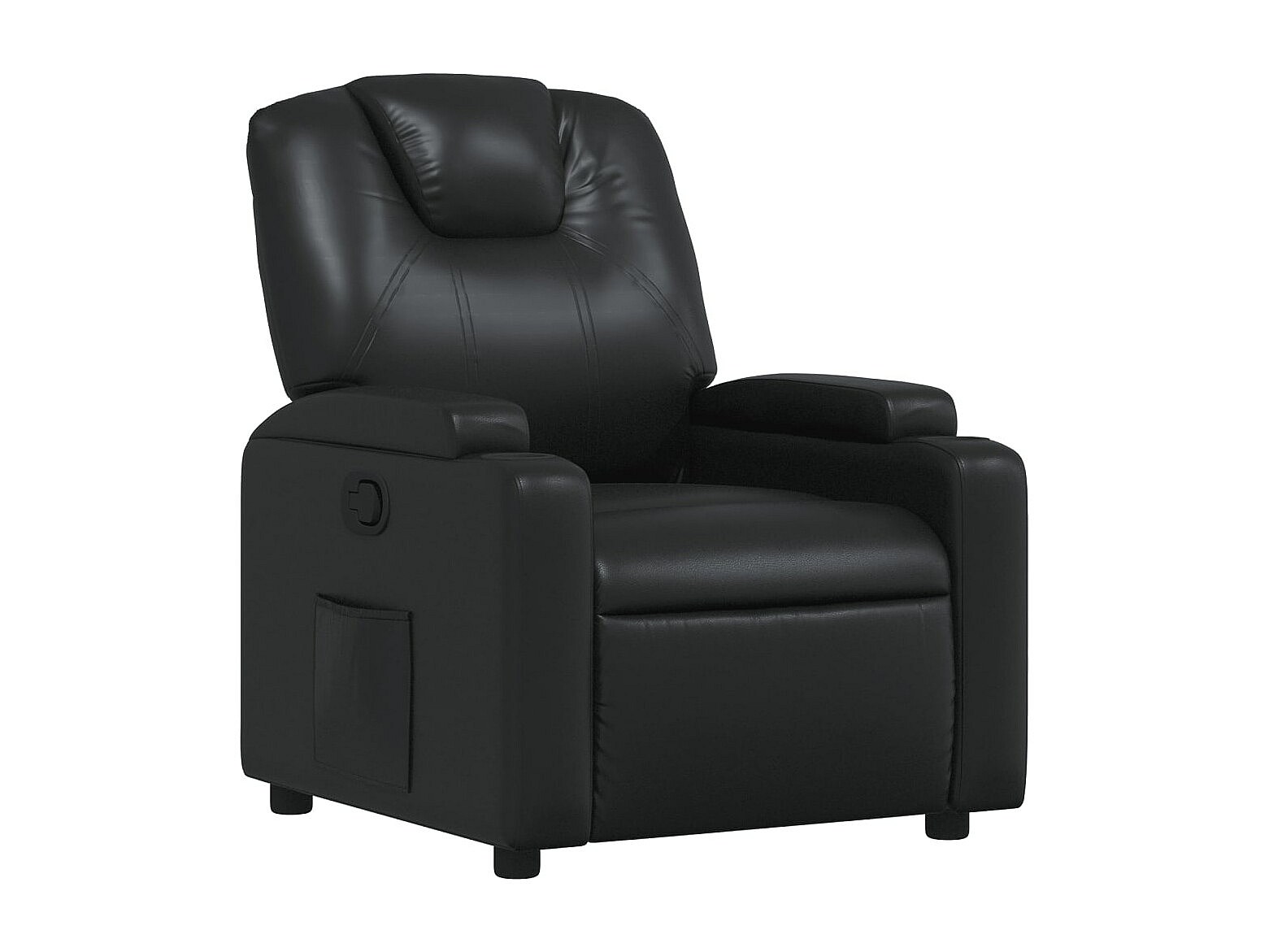 Fauteuil Inclinable Similicuir Noir – Inclinaison Manuelle, Repose-pieds, Charge 110 Kg