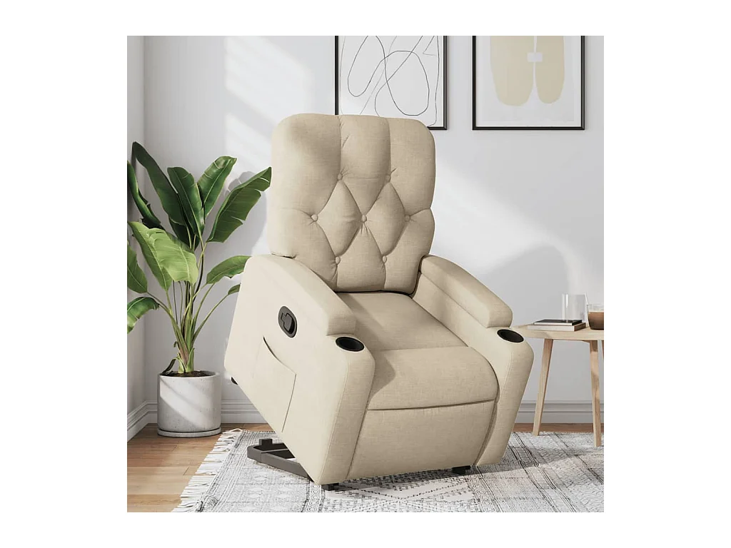 Fauteuil inclinable Crème Tissu