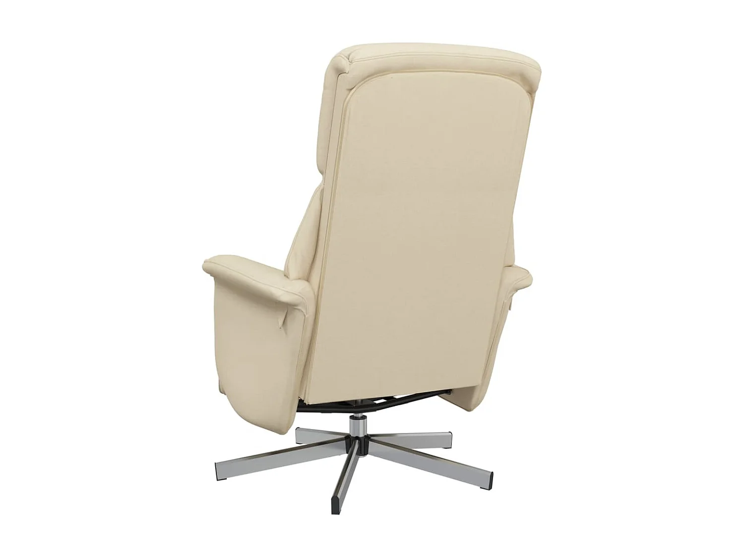 Fauteuil verstelbaar met voetensteun stof crèmekleurig