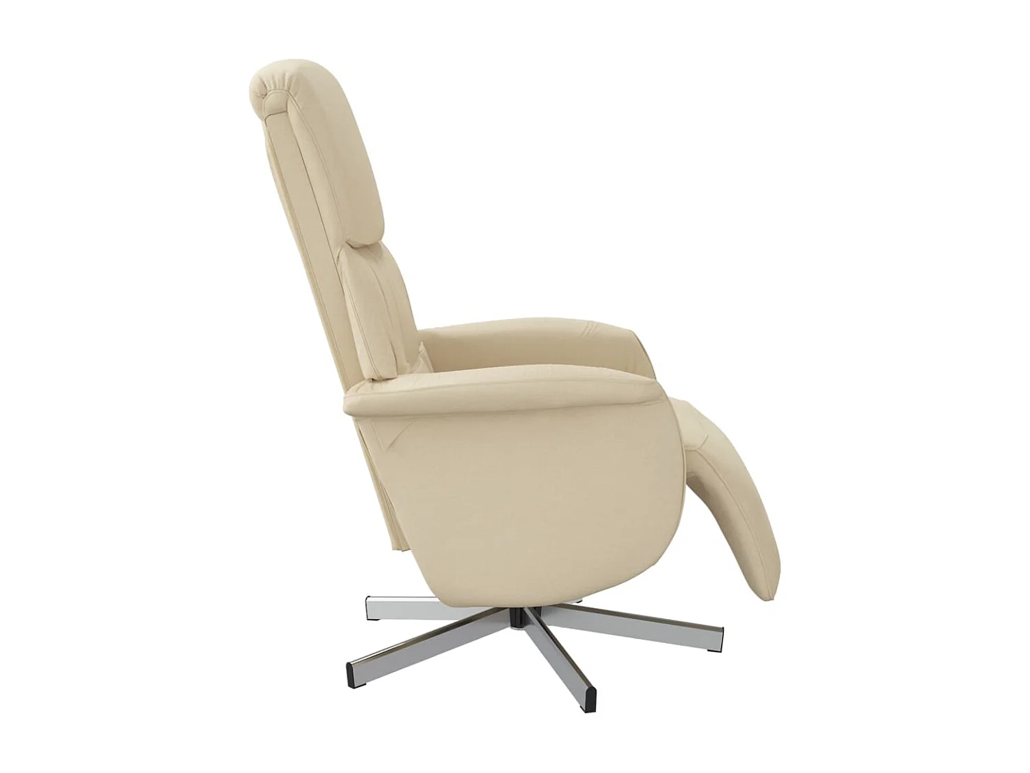 Fauteuil inclinable avec repose-pied crème tissu