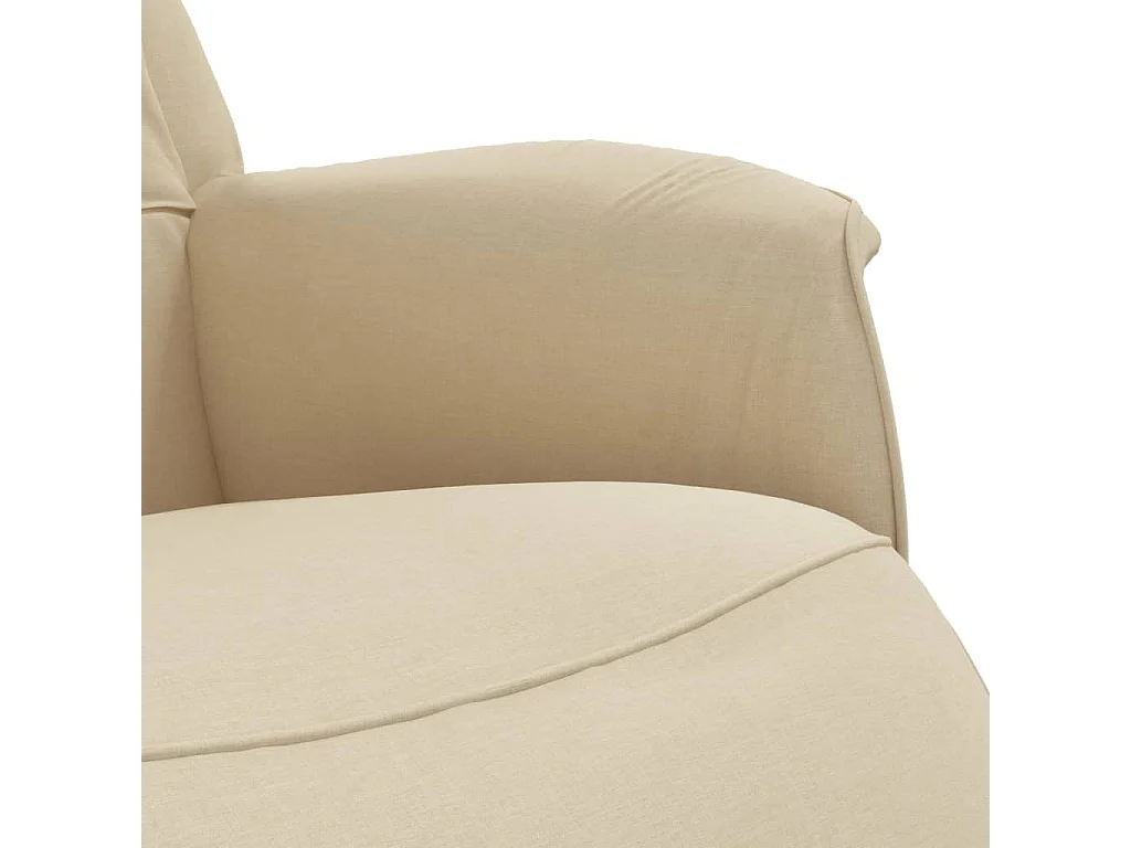 Fauteuil inclinable avec repose-pied crème tissu