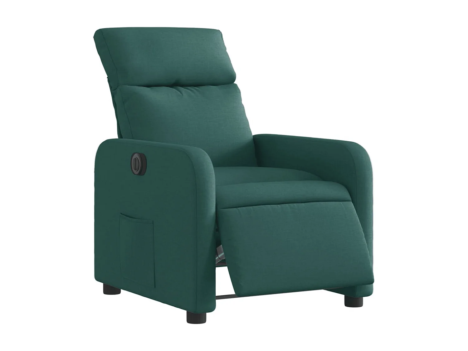 Sillón reclinable eléctrico tela verde oscuro