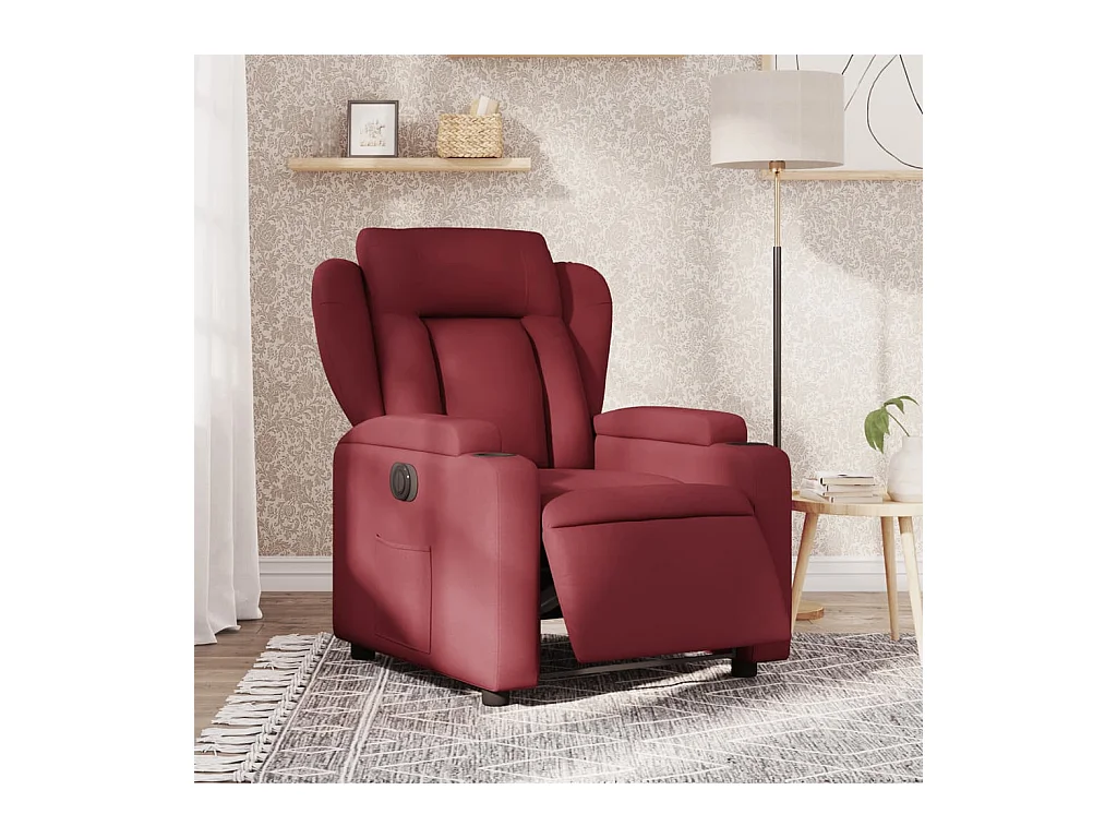 Fauteuil inclinable électrique Rouge bordeaux Tissu